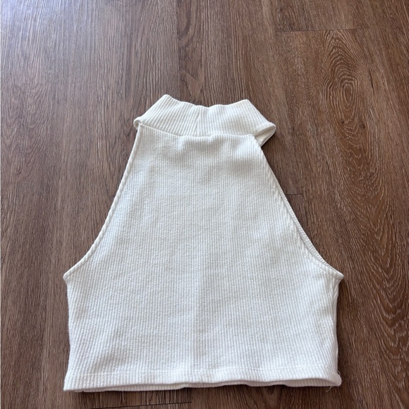 Zara Cream Ribbed Tank Top - Picture 3 of 3